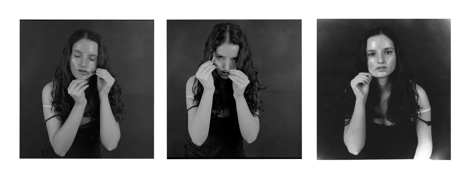 Take Off Your Mask — silver gelatin triptych